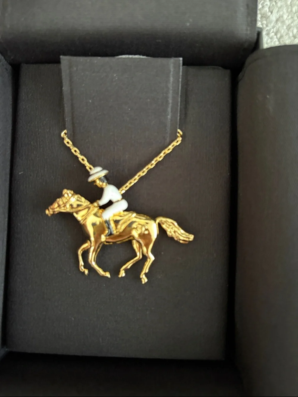 CHANEL Coco Chanel on horse, year of the horse necklace